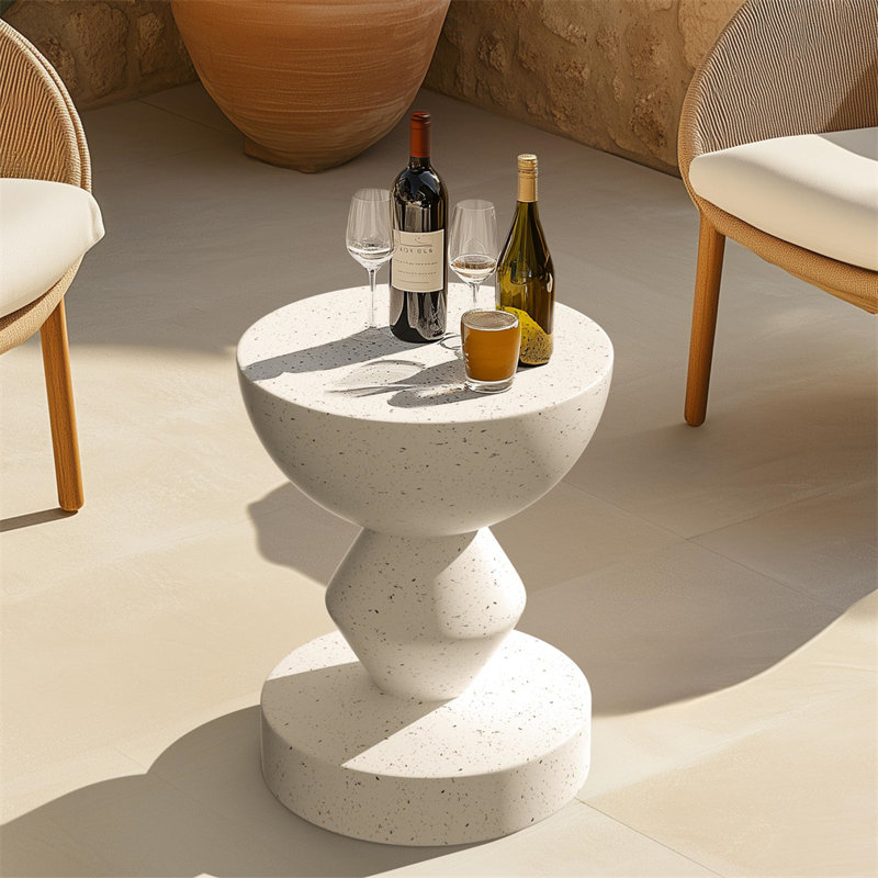 Accent Table Concrete Side End Table For Balcony Garden